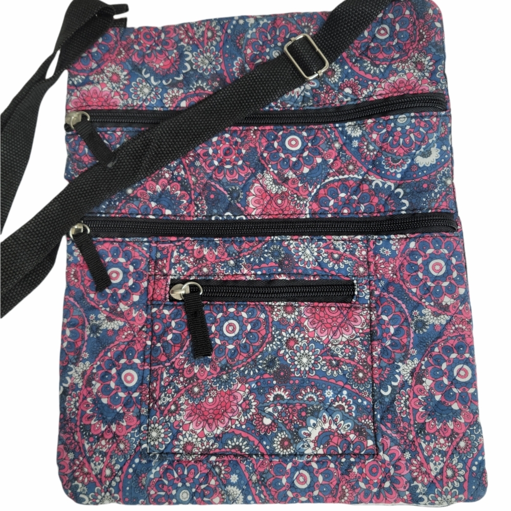 Quilted Paisley Crossbody Bag